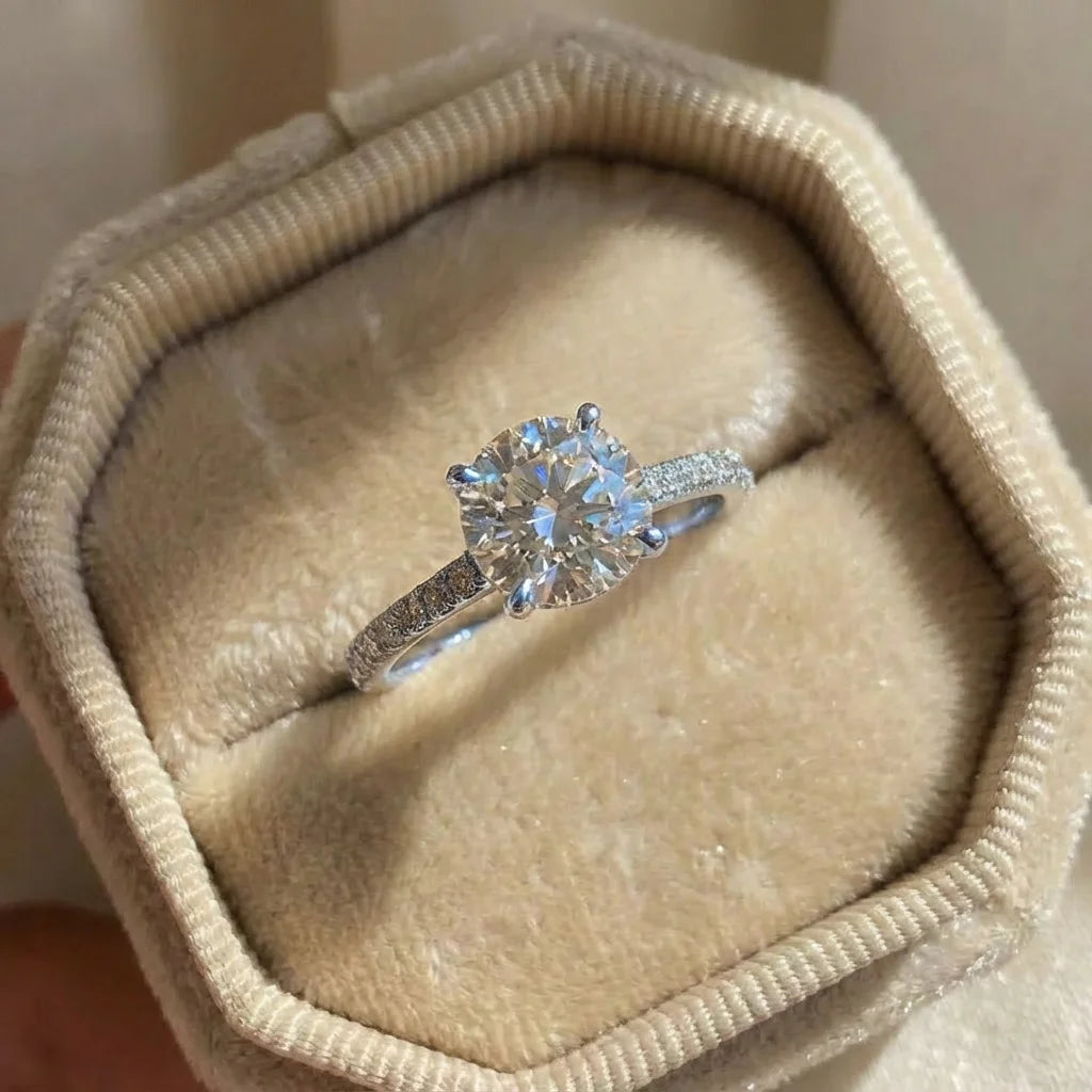 925 Sterling Silver Gorgeous Shiny Zircon Round Rings for Women Anniversary Marry Luxury High Quality Fine Jewelry Gift