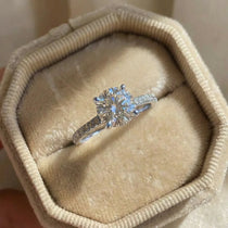 925 Sterling Silver Gorgeous Shiny Zircon Round Rings for Women Anniversary Marry Luxury High Quality Fine Jewelry Gift