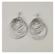 Earrings for women crystal oorbellen hangers statement chain pendientes largos ear circle tassel trendy geometric Euro-American