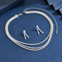 Elegant Women's Jewelry Set Zinc Alloy Chain Necklace Earrings Perfect for Weddings Parties Festivals All Season Wear