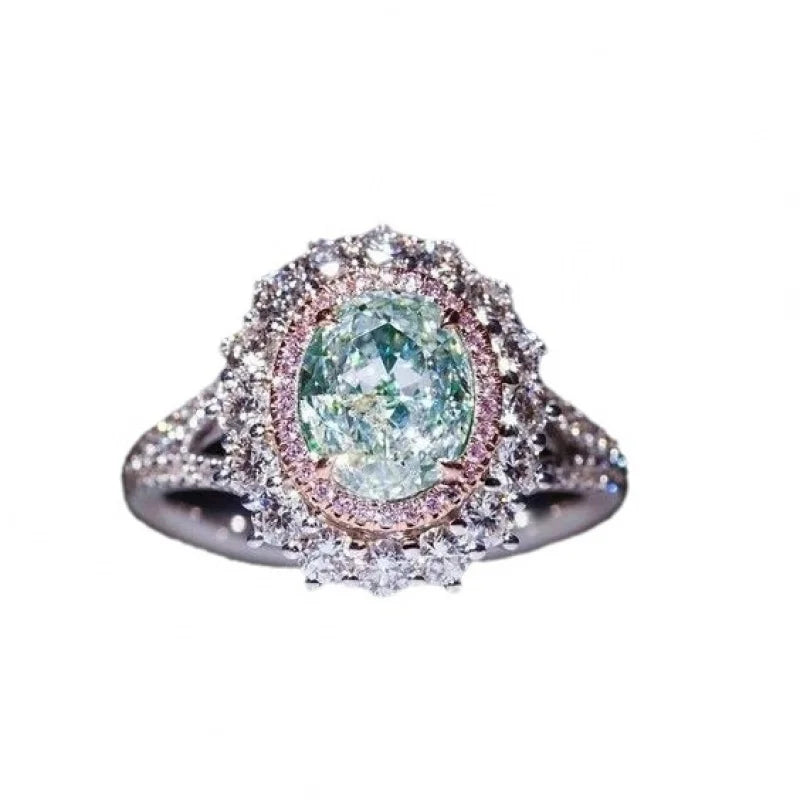 Luxurious Silver Ring for Women with Pink Zirconia Gemstones Fashionable Jewelry