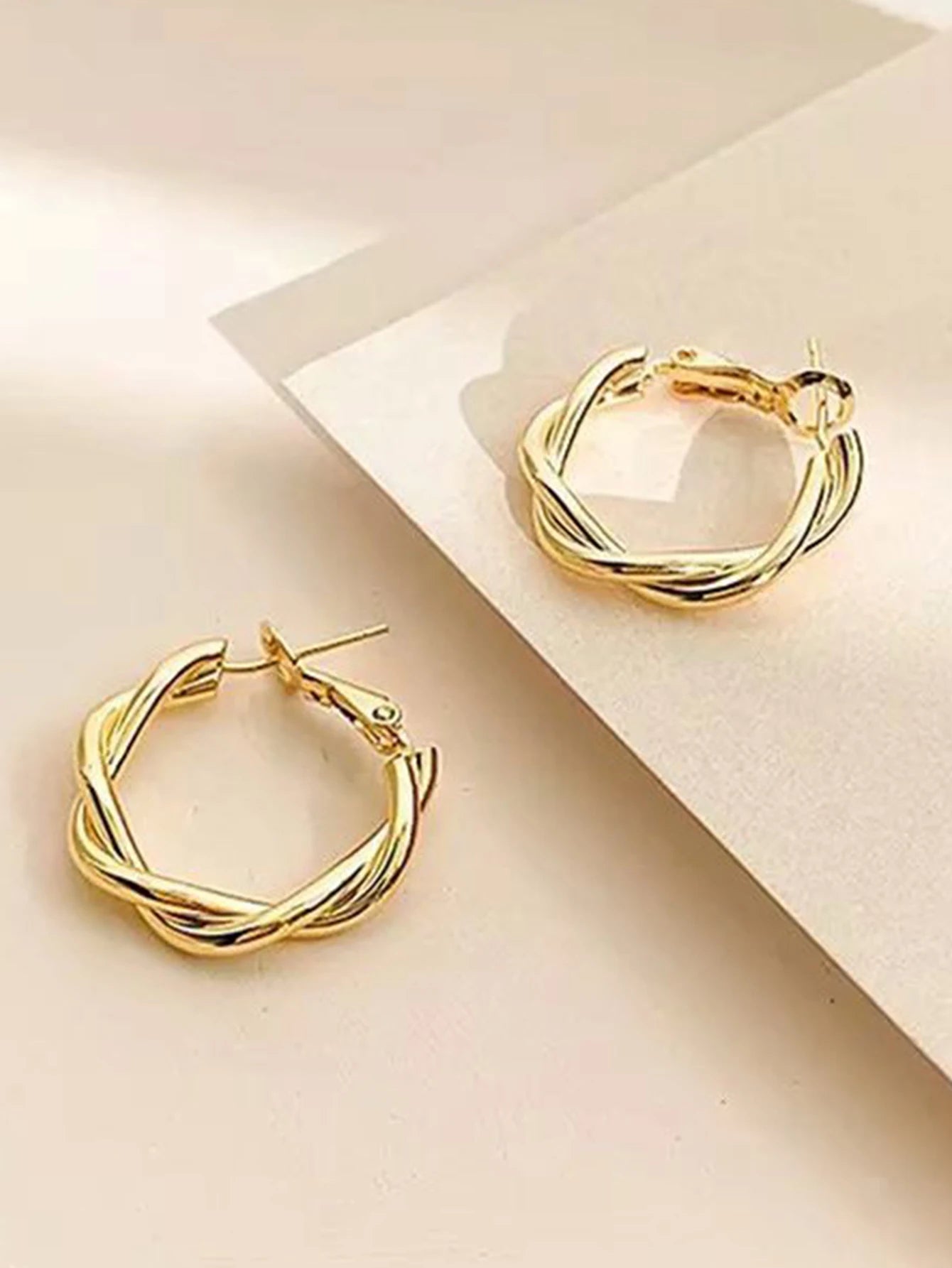 Earrings for women with a light luxury and high-end feel. Earrings with exaggerated loops and earrings Secondary image