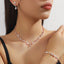 Bridal Shining Crystal Jewelry Set Rhinestone Exquisite Earrings Bracelet Luxury Necklace Women