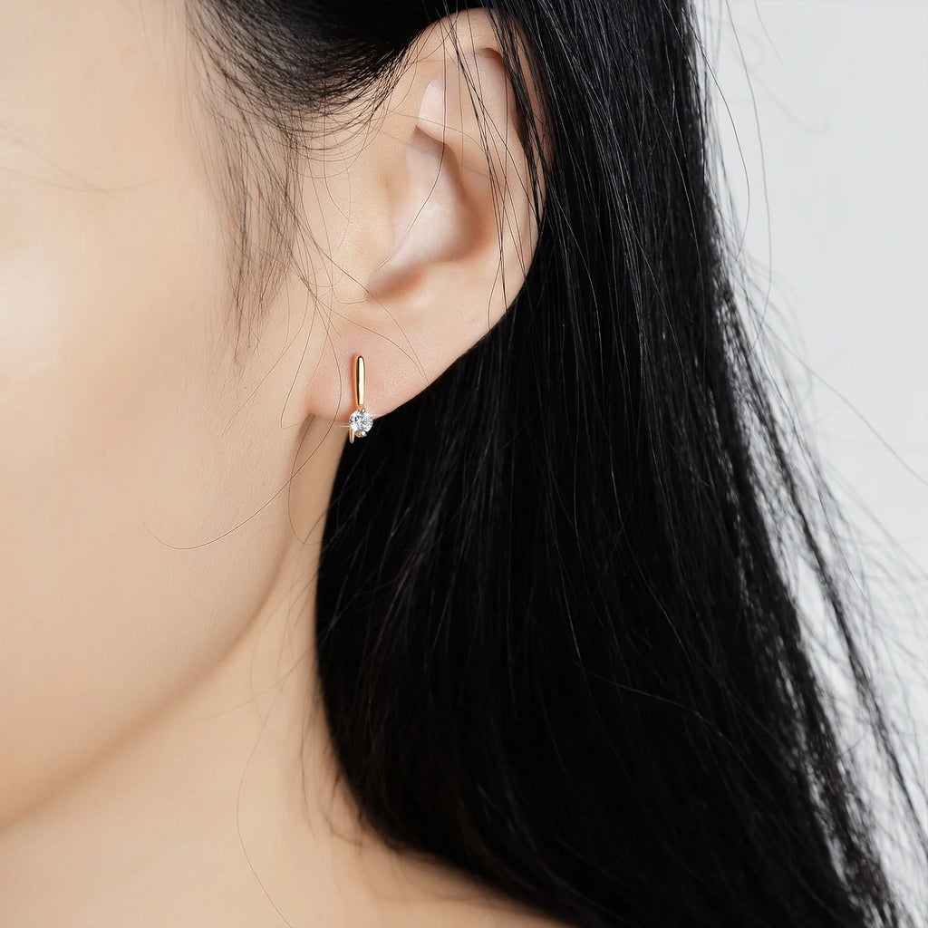 18K gold earrings for women, 10-point earrings, simple style, wedding moissanite PT950, platinum gift earrings
