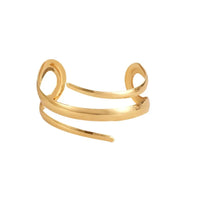 European and American Thick Bracelet and Ring Jewelry Set for Women Gold Color Geometric Line Bracelet Ring Combination Set Gift
