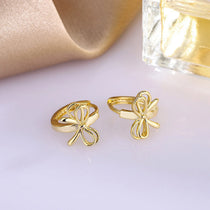 Bow Hoop Earrings for Women Girls, Double Bowknot Huggies Ear Jewelry