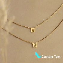 Custom Layered Letter Necklaces For Women Gold Color Stainless Steel Two Initial Necklace with Box Chain Minimalist Jewelry