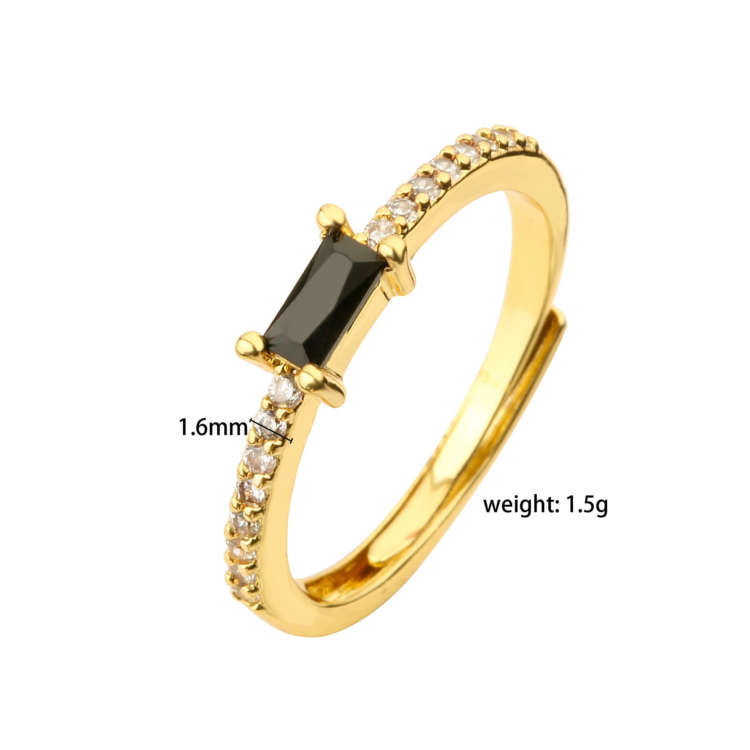 Simple Rectangle Ring For Women Female Cute Finger Rings Birthday Gift For Girlfriend Fashion Zircon Stone Jewelry
