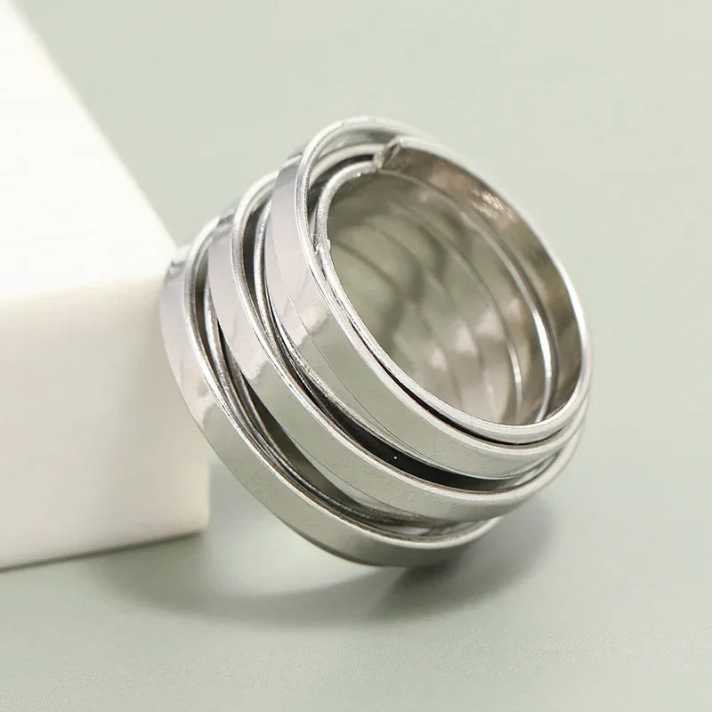 Multi Layer Wide Ring for Women Minimalist Medium-Sized Rings