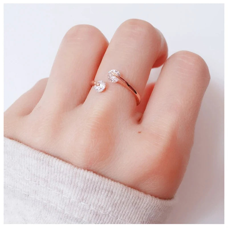 Wedding Rings For Women Zircon Crystal Engagement Dainty Women's Ring Korean Fashion Accessories Jewelry Gift For Lover R007