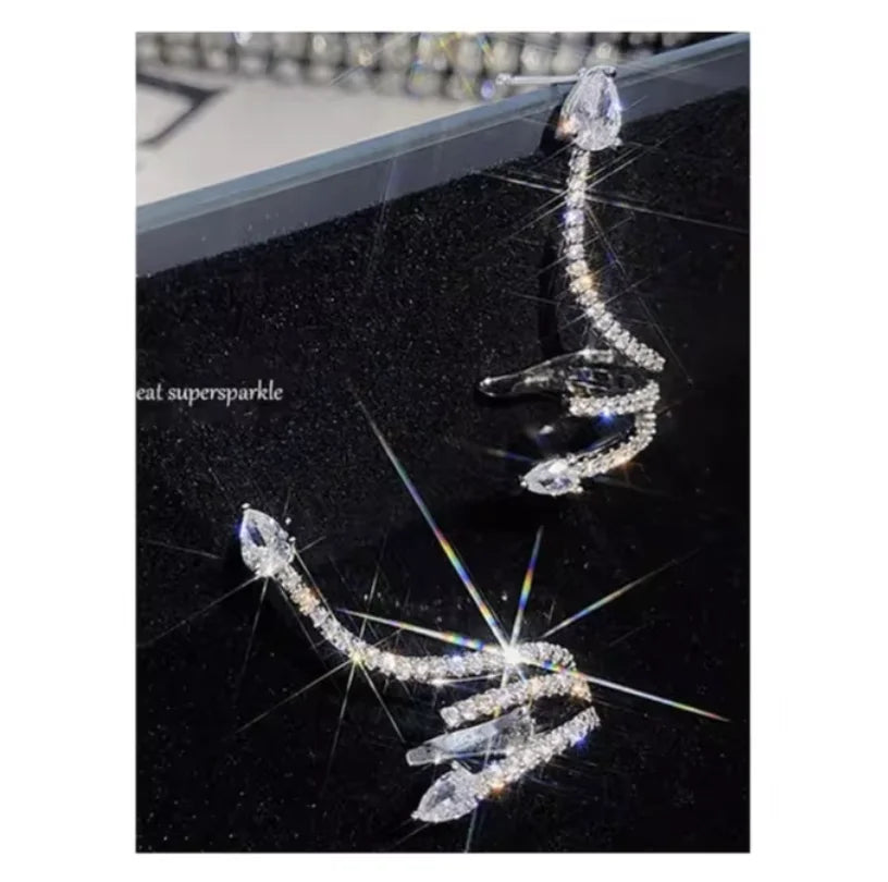 Earrings for women crystal oorbellen hangers statement chain pendientes largos ear circle tassel trendy geometric Euro-American