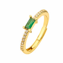 Simple Rectangle Ring For Women Female Cute Finger Rings Birthday Gift For Girlfriend Fashion Zircon Stone Jewelry