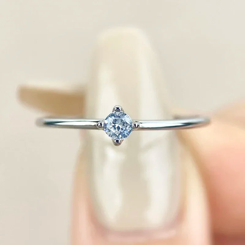 925 Sterling Silver Zircon Simple Round Rings for Women Gift Original Wedding Ring High Quality Gold Color Fine Jewelry