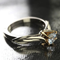 18K Gold Ring for Women Natural Zircon Rings with Gemstones Beautiful Jewelry Couples Wedding Rings