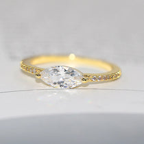 Wedding Rings For Women Simple Elegant Oval Zircon Light Gold Color Party Finger Ring Gift Fashion Jewelry R870