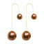 Fashion Earrings for Women U-Shaped Double Sided Faux Pearl Gold Plated Ear Dangle Jewelry