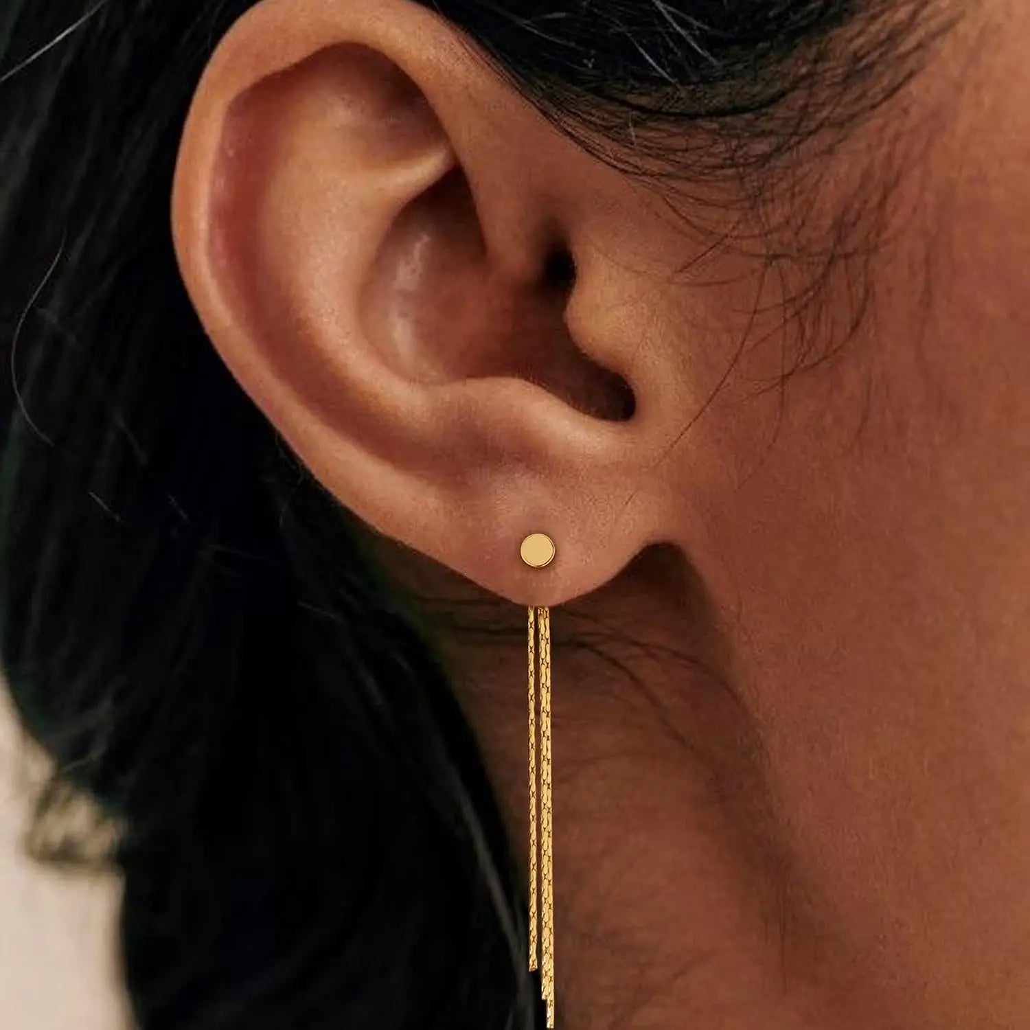 Gold Earrings for Women, 14K Dangle Earrings for Women Trend, Hypoallergenic Long Tassel Drop Chain Delicate Elegant Earrings
