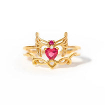 Rose Red Zircon Rings For Women Minimalism 18K Gold Plated Finger Dainty Jewelry Valentine Gifts For Girlfriend anillos mujer