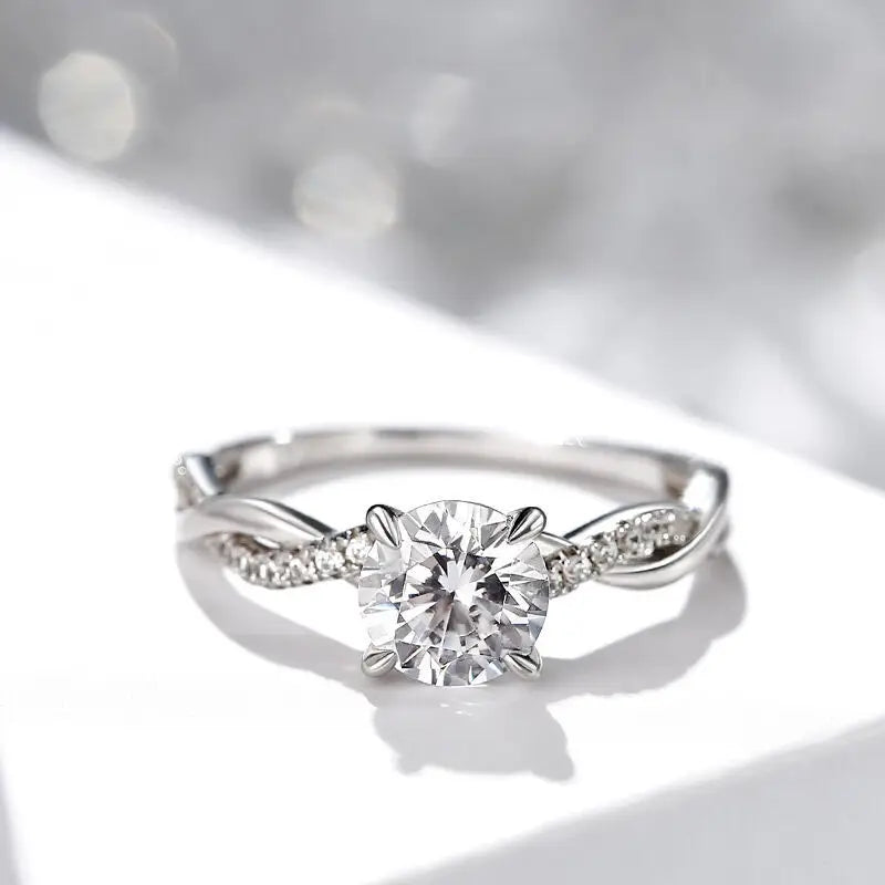 Wedding Ring For Women |Gold Plated Two-color Diamond Ring |  Engagement Ring