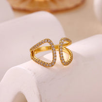 Pink Romantic Rose Rings For Women Elegant Fashion Full Zircon Flower Anillos Gold Color Jewelry Valentine's Day Wife Mama Gift