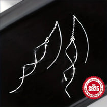 Elegant Crossed Wave S925 Silver Earrings for Women Suitable for Daily Commuting And Various Occasions Gift Essential