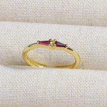 Rose Red Zircon Rings For Women Minimalism 18K Gold Plated Finger Dainty Jewelry Valentine Gifts For Girlfriend anillos mujer