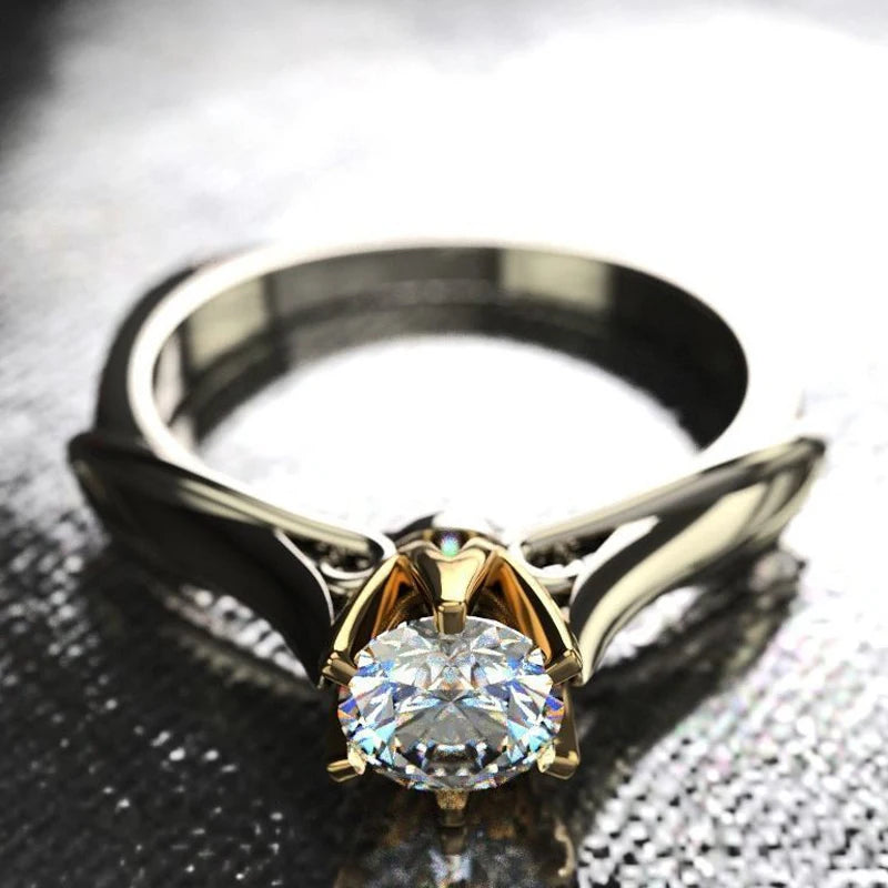 18K Gold Ring for Women Natural Zircon Rings with Gemstones Beautiful Jewelry Couples Wedding Rings Secondary image