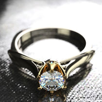 18K Gold Ring for Women Natural Zircon Rings with Gemstones Beautiful Jewelry Couples Wedding Rings