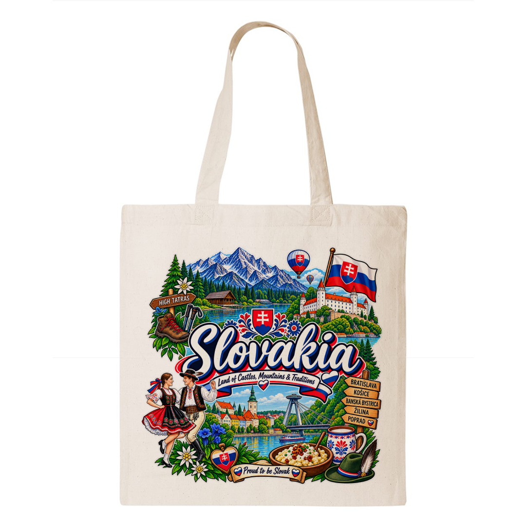 Slovakia Heritage Graphic Tote Bag – Country Pride Canvas Tote Main image