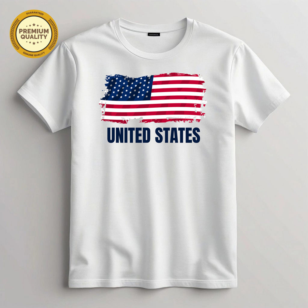 USA United States Of American Flag Print T-Shirt for Men & Women