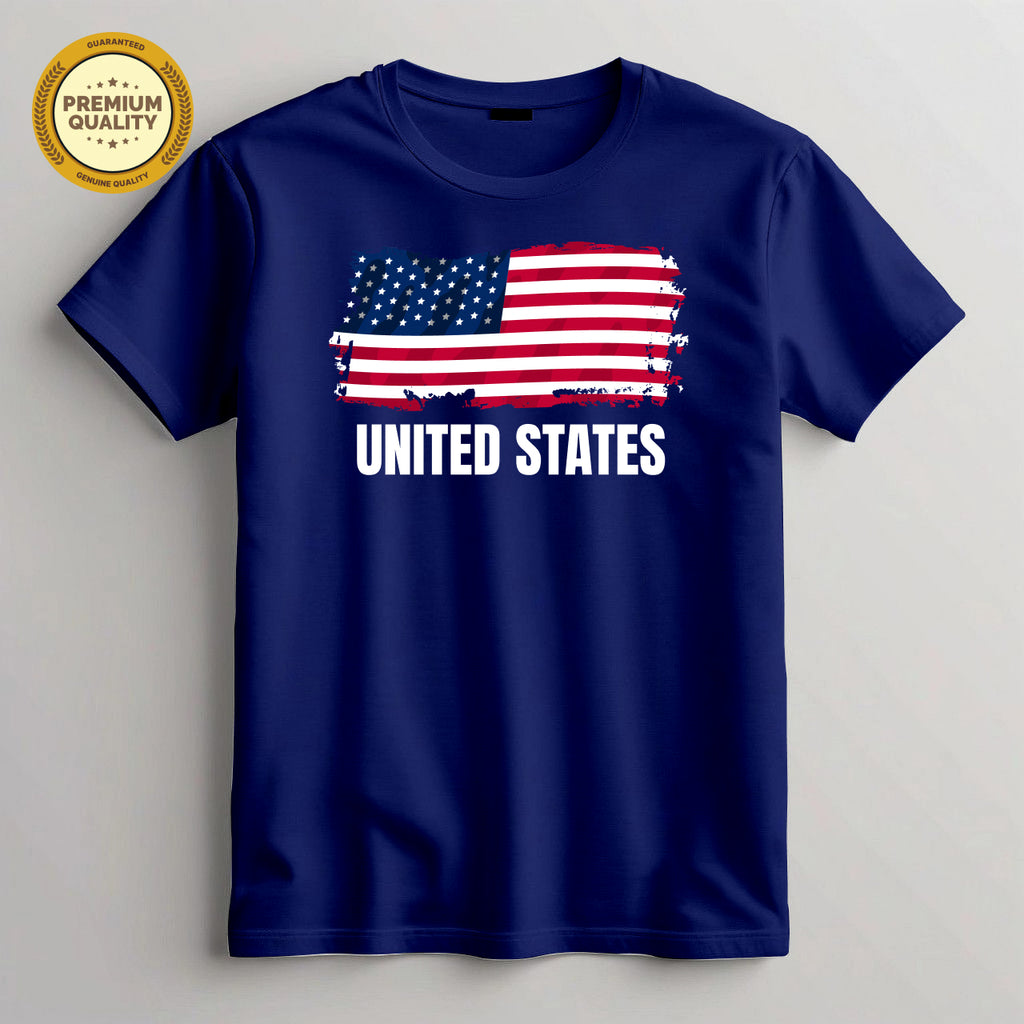 USA United States Of American Flag Print T-Shirt for Men & Women