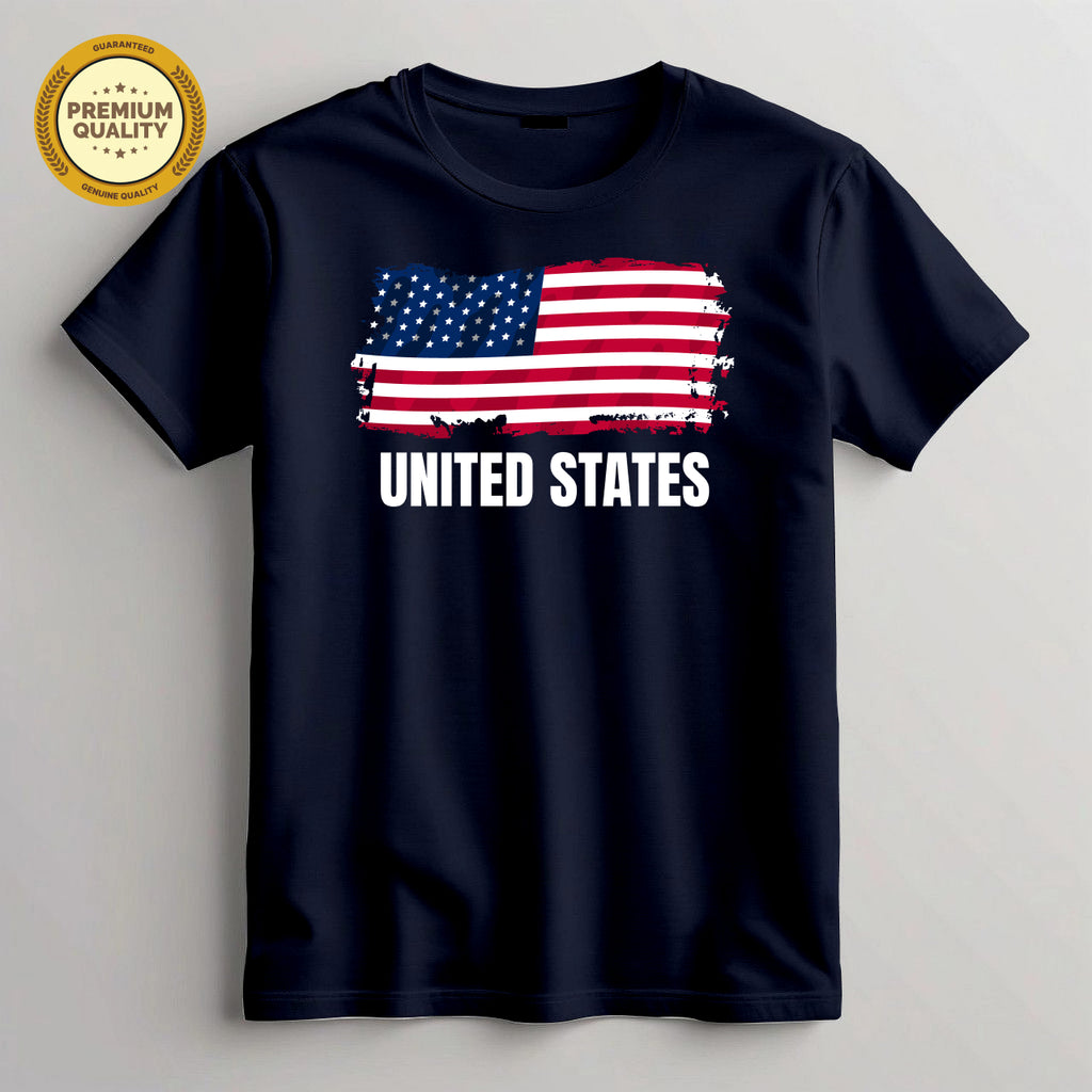 USA United States Of American Flag Print T-Shirt for Men & Women