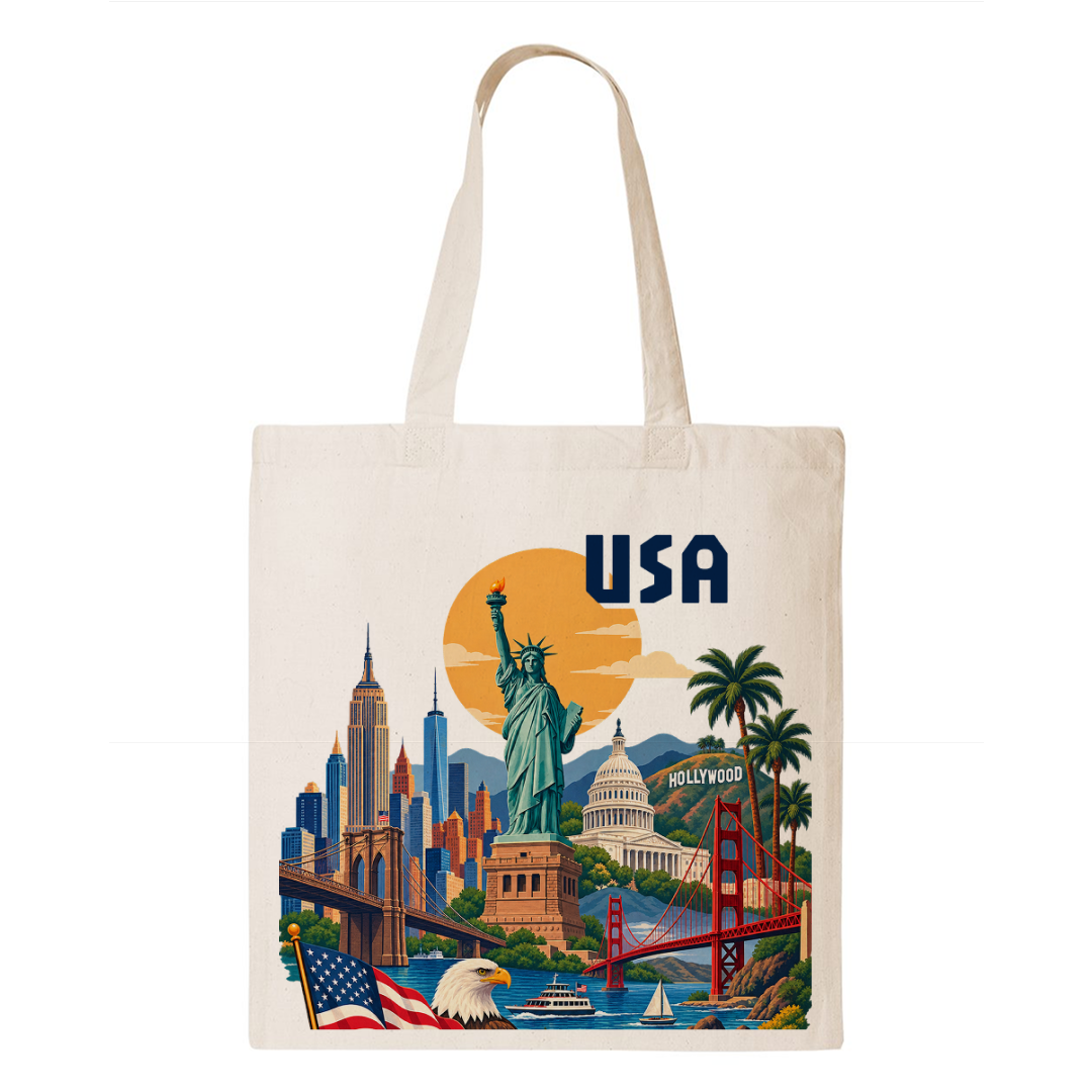USA Heritage Graphic Tote Bag – Country Pride Canvas Tote Main image