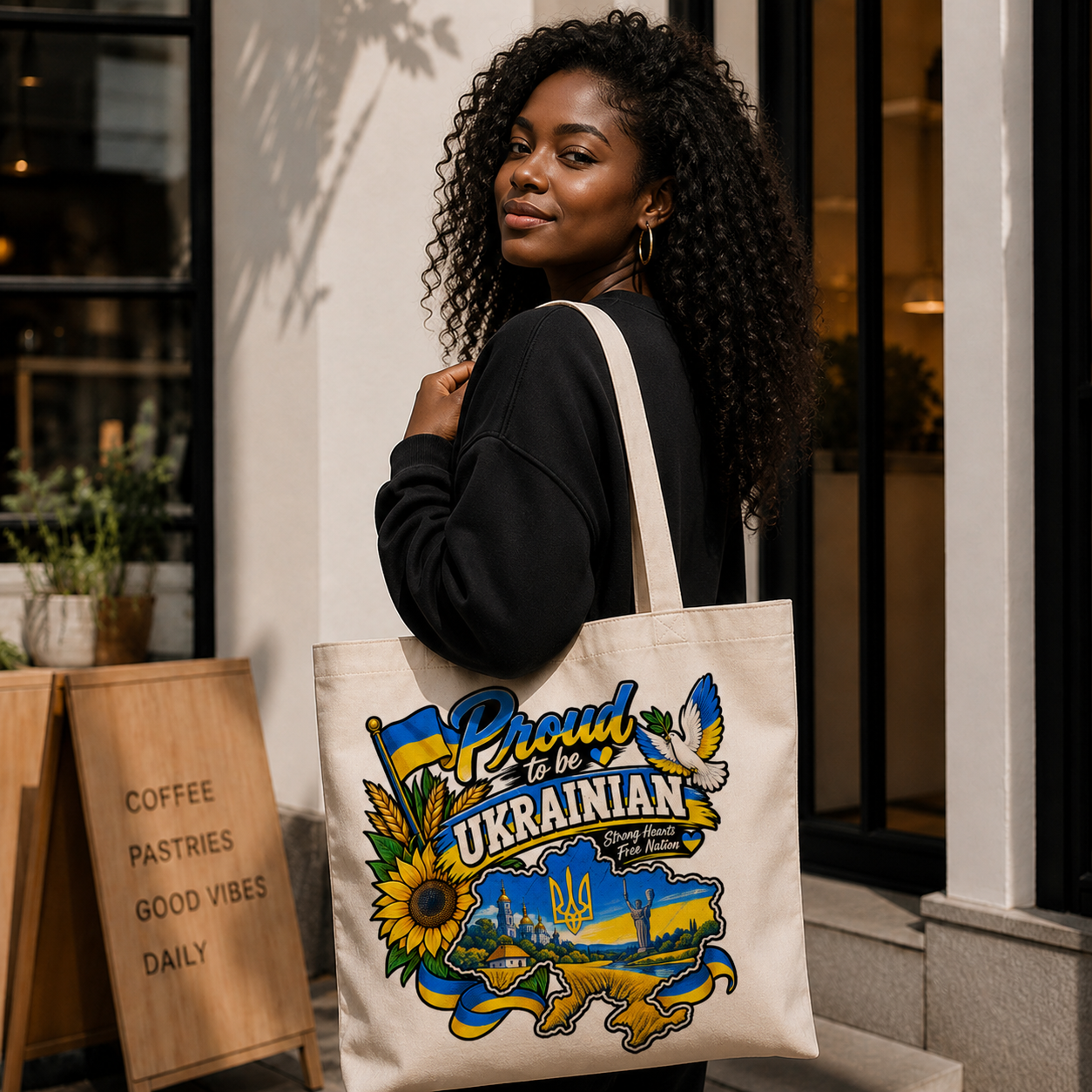 Ukraine Heritage Graphic Tote Bag – Country Pride Canvas Tote Secondary image