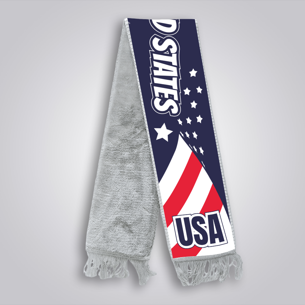 Football   Soccer Fan Fringe Scarf | United States Football Stadium Supporter Scarf