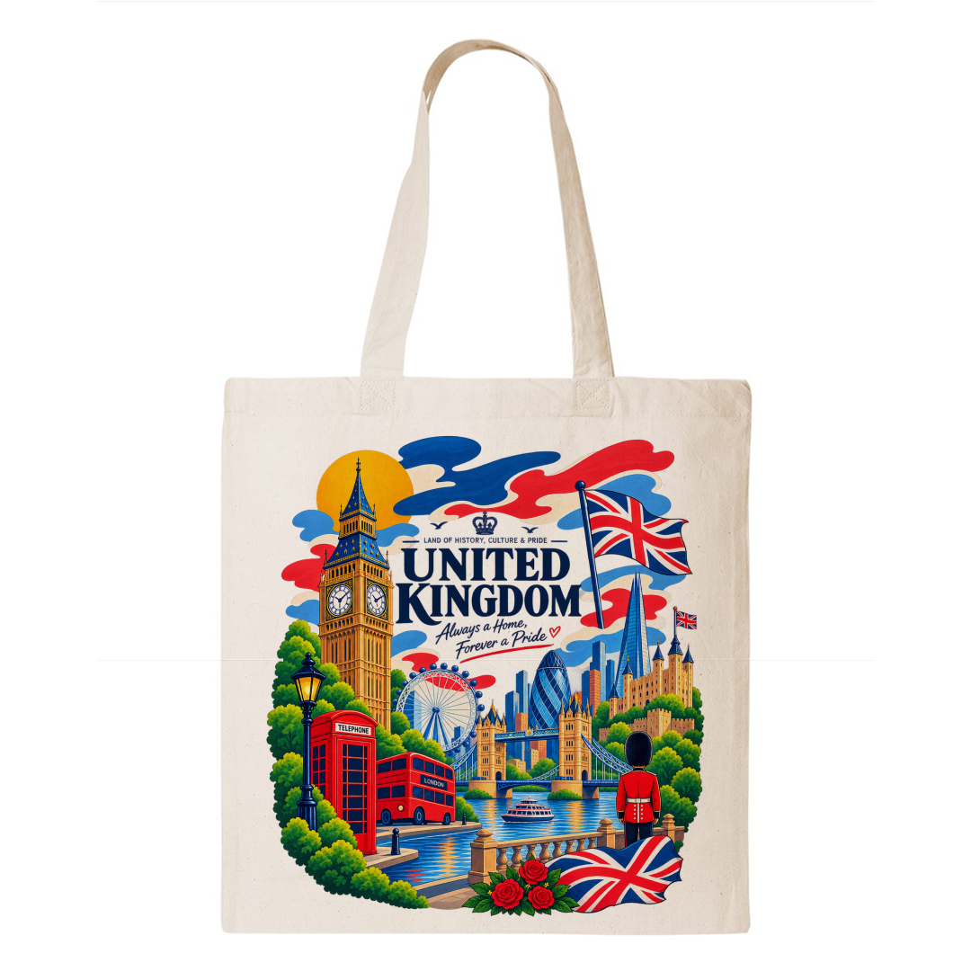 United Kingdom Heritage Graphic Tote Bag – Country Pride Canvas Tote Main image