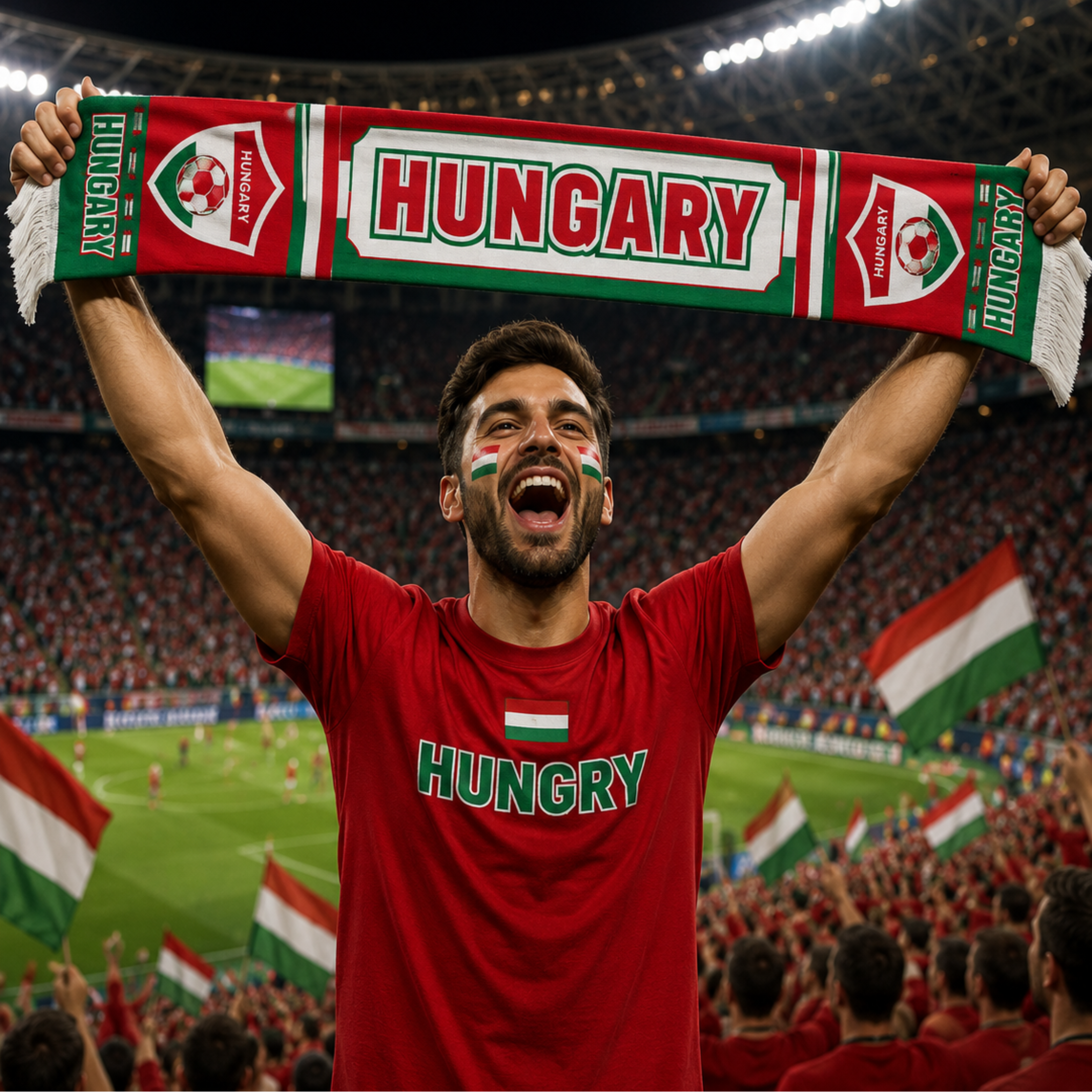 Hungary Football Stadium Supporter Scarf