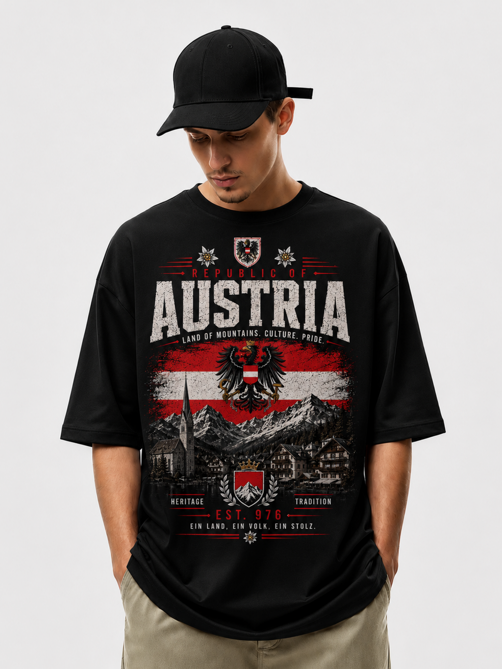 Austria Oversized T-Shirt – Country Pride Unisex Graphic Tee