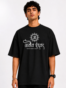 India Om Symbol Karma Sanskrit Graphic T-Shirt | Premium Cotton Tee