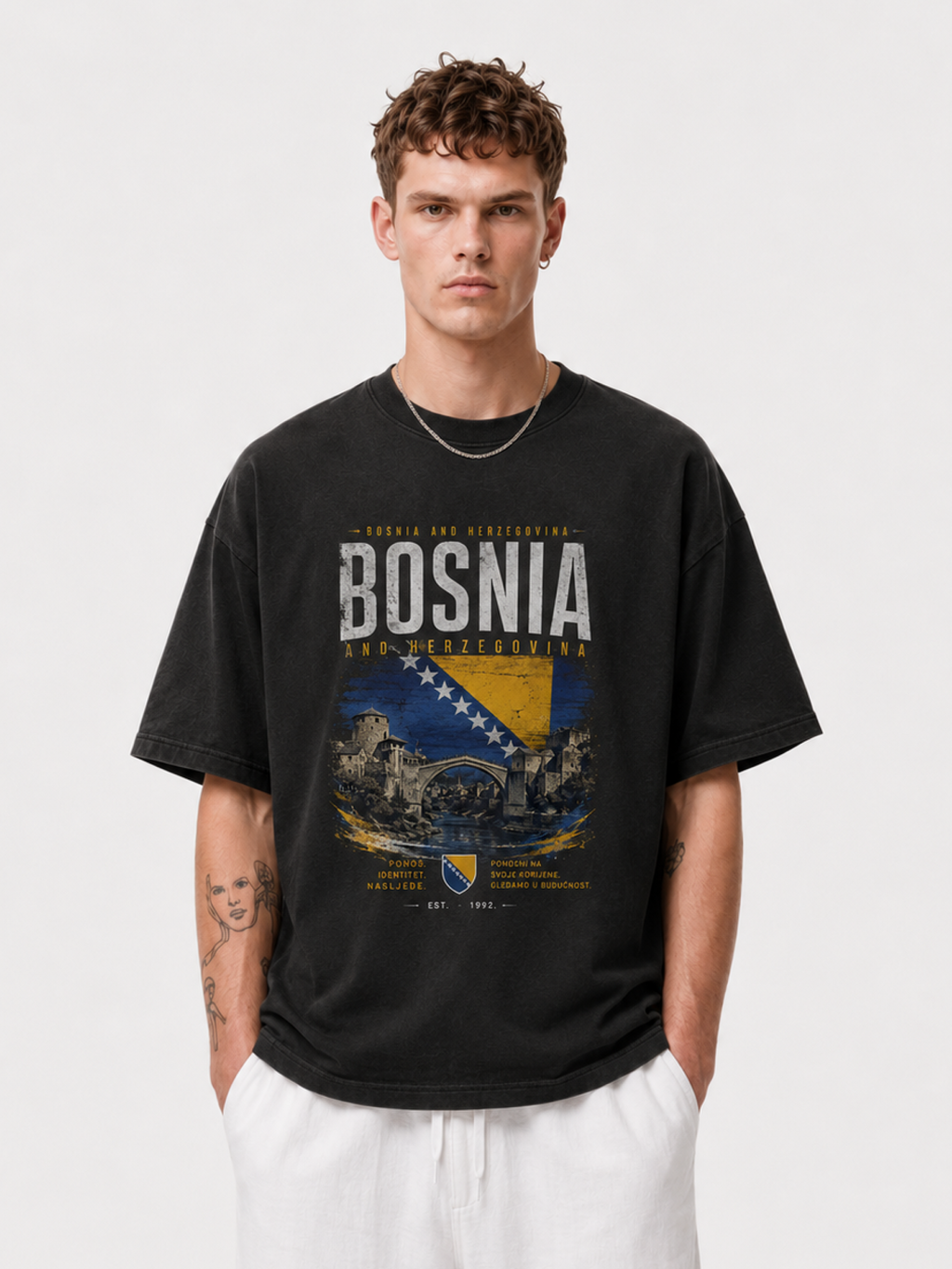 Bosnia Oversized T-Shirt – Country Pride Unisex Graphic Tee
