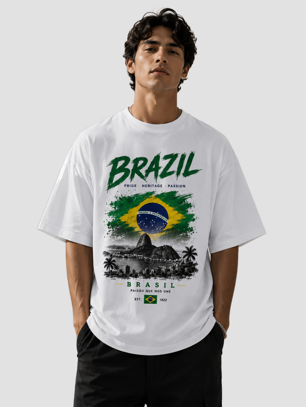 Brazil Oversized T-Shirt – Country Pride Unisex Graphic Tee