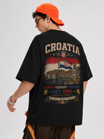 Croatia Oversized T-Shirt – Country Pride Unisex Graphic Tee