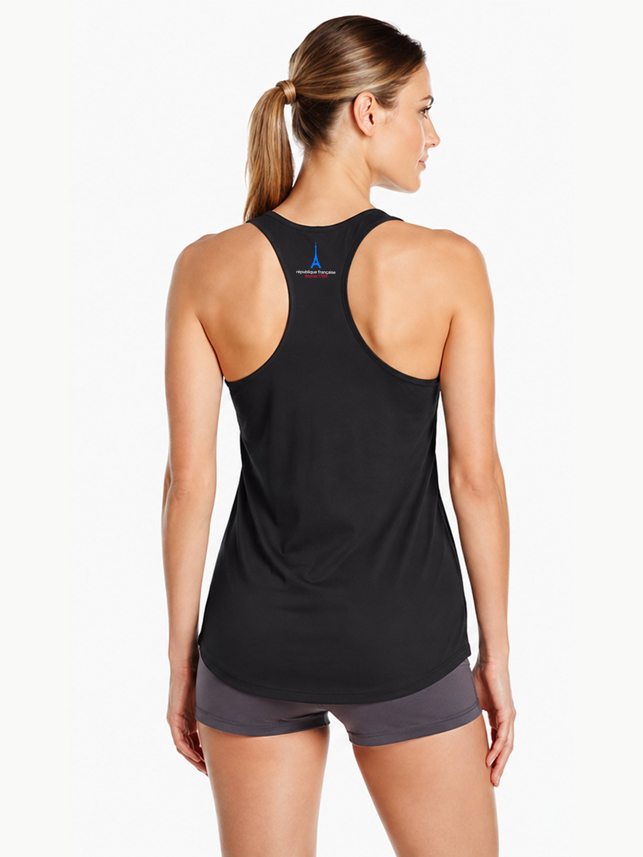 France Pride Racerback Tank Top for Women | Country Heritage Graphic Secondary image