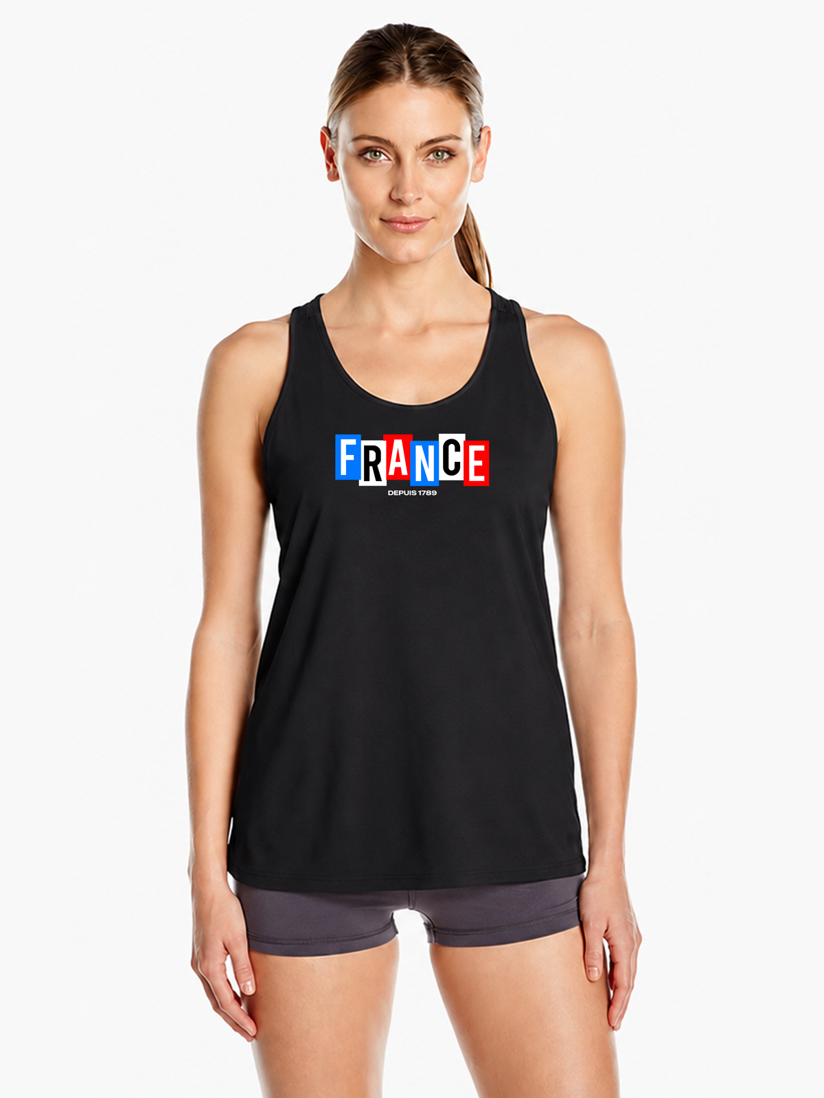 France Pride Racerback Tank Top for Women | Country Heritage Graphic Main image
