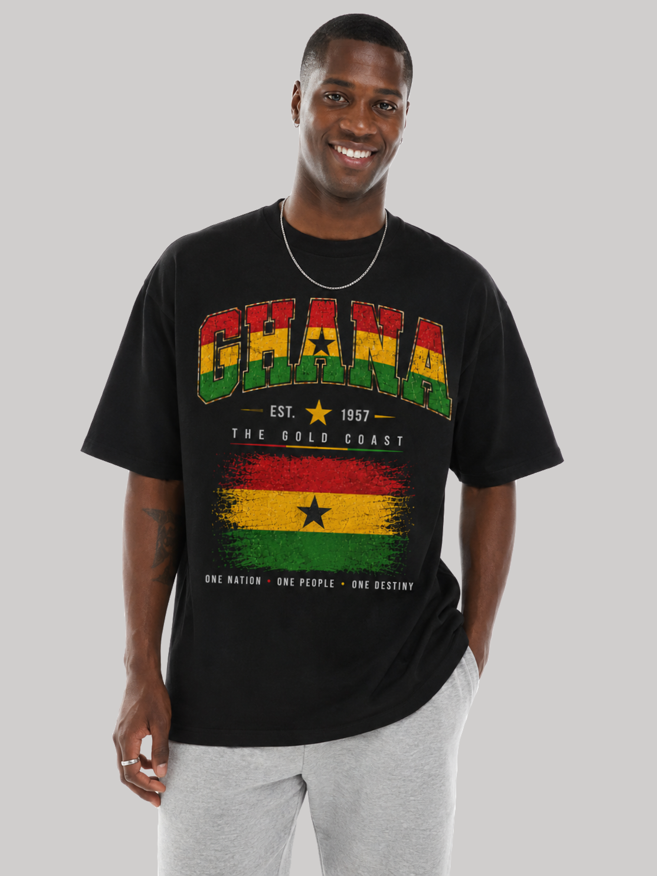 Ghana Oversized T-Shirt – Country Pride Unisex Graphic Tee