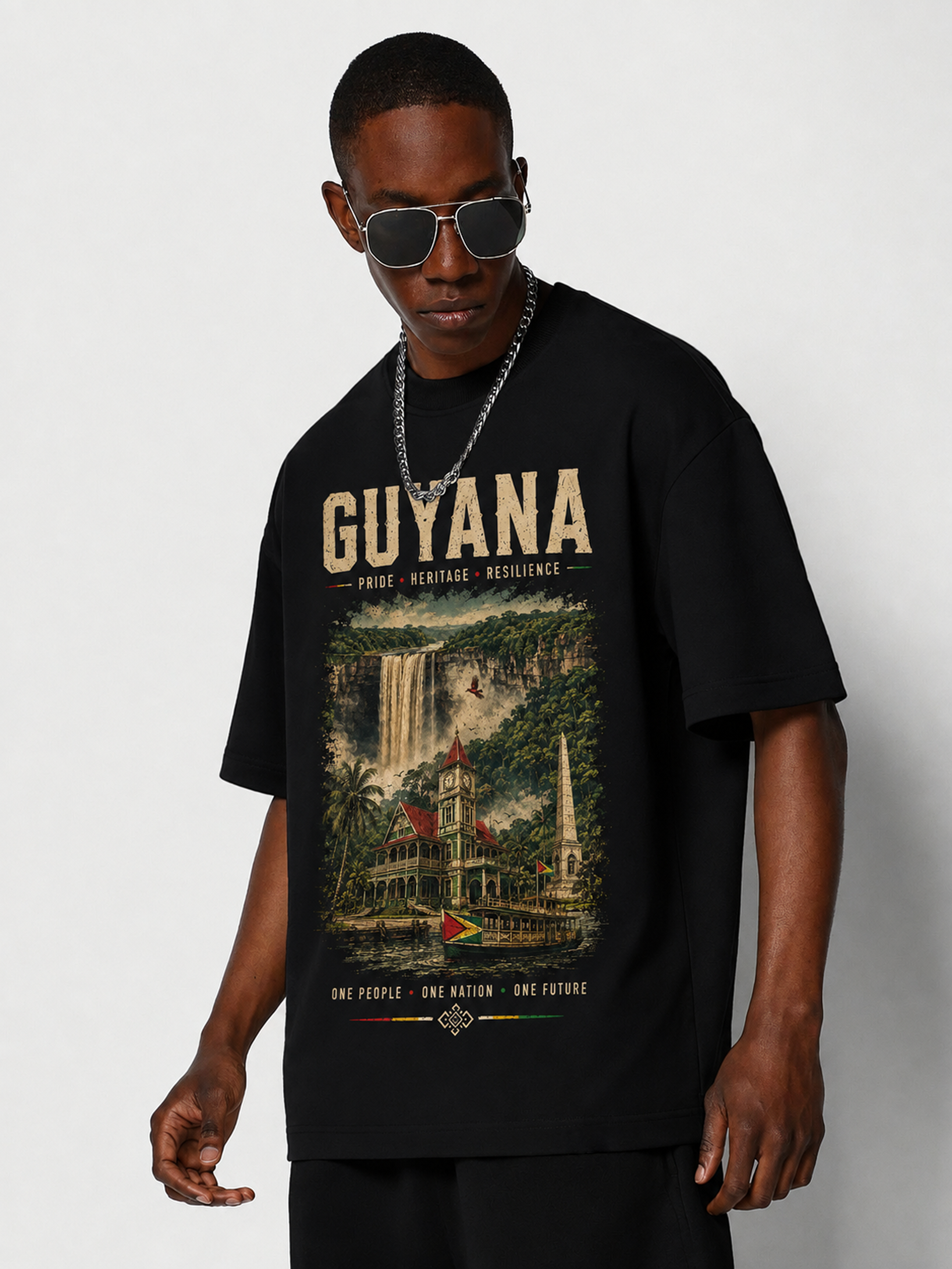 Guyana Oversized T-Shirt – Country Pride Unisex Graphic Tee