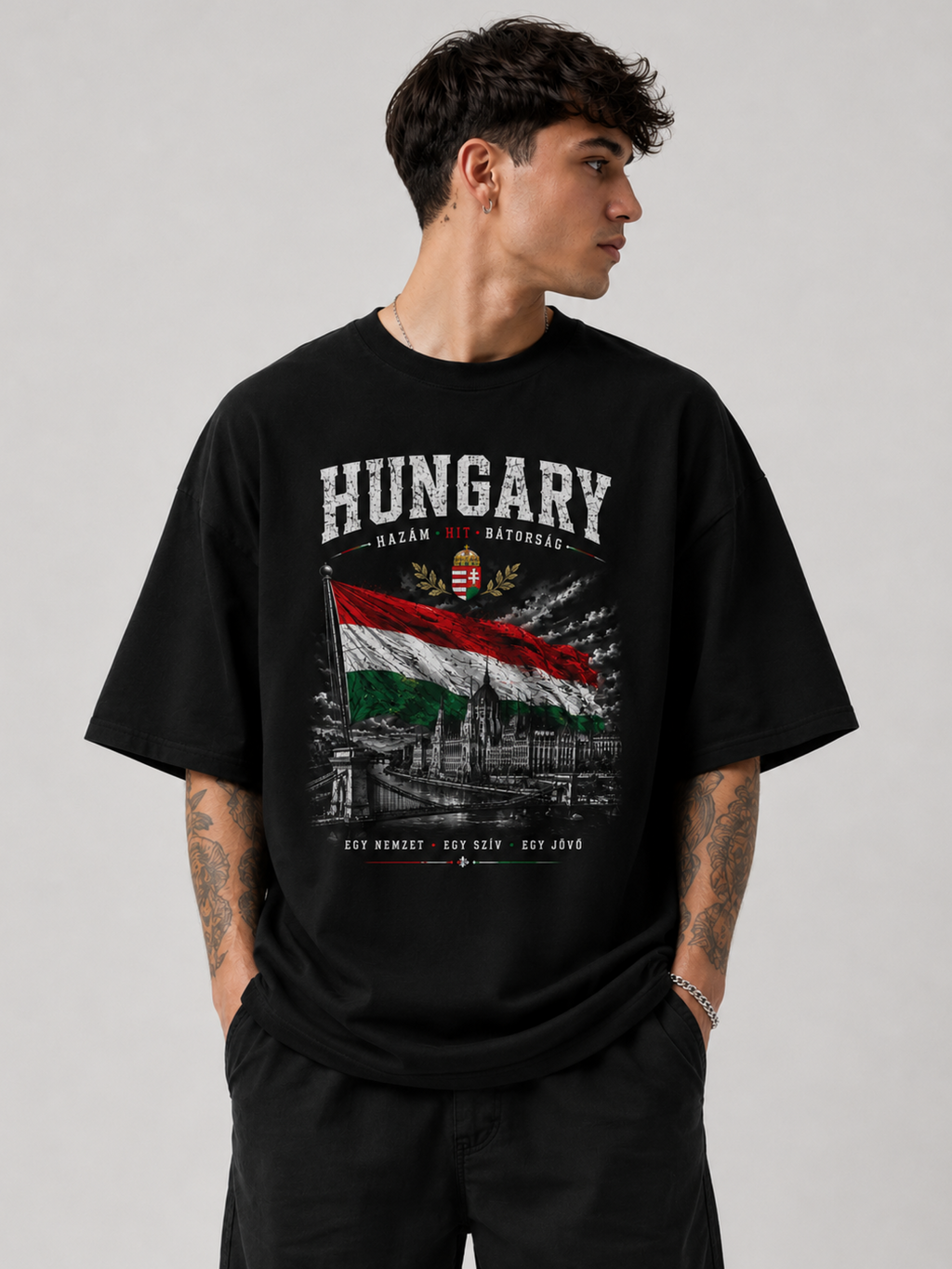 Hungary Oversized T-Shirt – Country Pride Unisex Graphic Tee