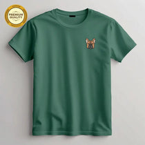 Embroidered Bulldog Unisex T-Shirt, Soft Cotton Blend Tee, Dog Lover Shirt, Cute Bulldog Gift, Animal Embroidery Top