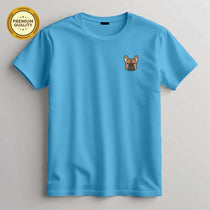 Embroidered Bulldog Unisex T-Shirt, Soft Cotton Blend Tee, Dog Lover Shirt, Cute Bulldog Gift, Animal Embroidery Top