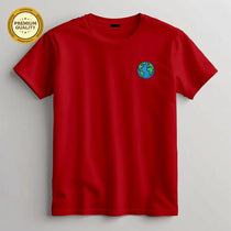 Embroidered Earth Unisex T-Shirt, Soft Cotton Blend Tee